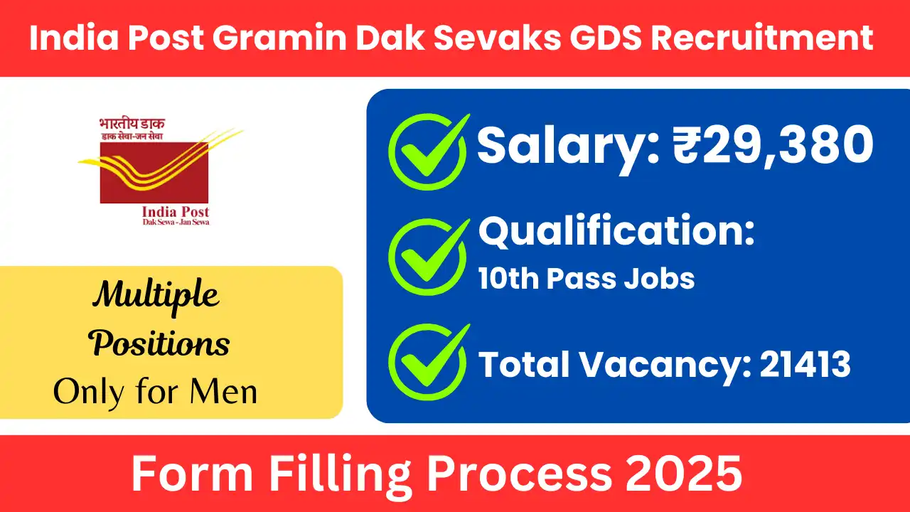 India Post Gramin Dak Sevaks GDS Recruitment 2025 for 21413 Post