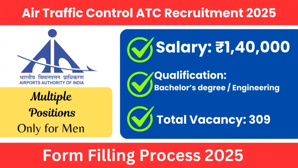 AAI Junior Executive Air Traffic Control ATC Recruitment 2025 Apply Online for 309 Post